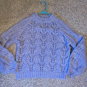 Lilac Knit Sweater Chunky Small